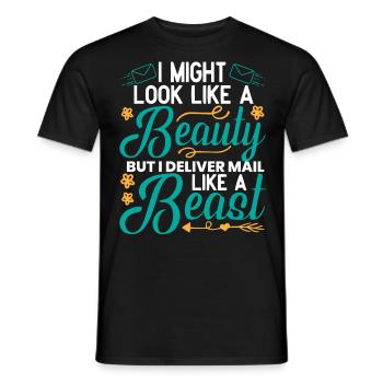 Postal worker, postal worker, postman - Men's T-Shirt - black - Front - AI Model Male 178 light (178cm)