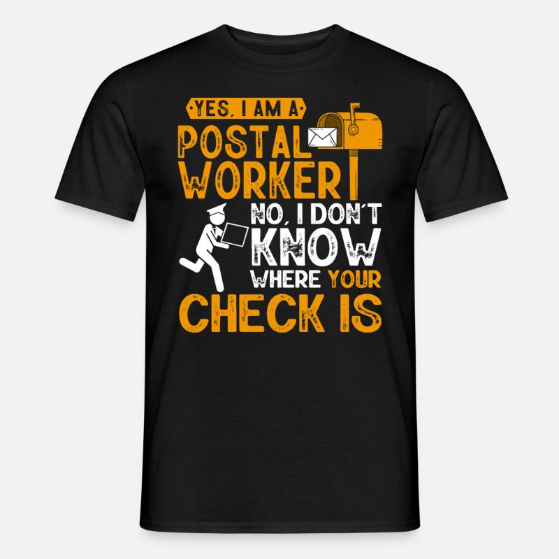 Postarbeiter, Post Mann - Männer T-Shirt - Schwarz