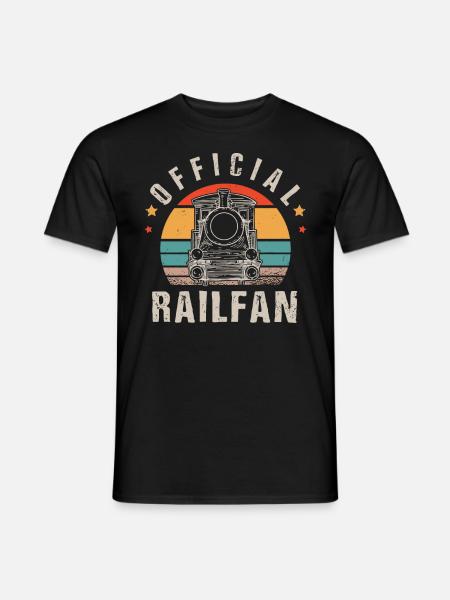 Eisenbahnventilator, Lokomotive, Eisenbahnleiter - Männer T-Shirt - Schwarz