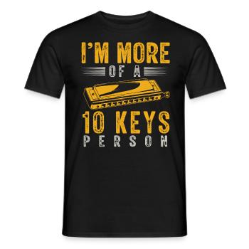 Harmonica player, Unny harmonica - Men's T-Shirt - black - Front - AI Model Male 178 light (178cm)