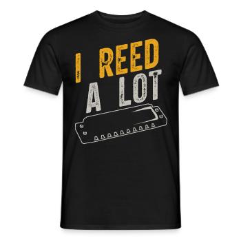 Harmonica player, Unny harmonica - Men's T-Shirt - black - Front - AI Model Male 178 light (178cm)