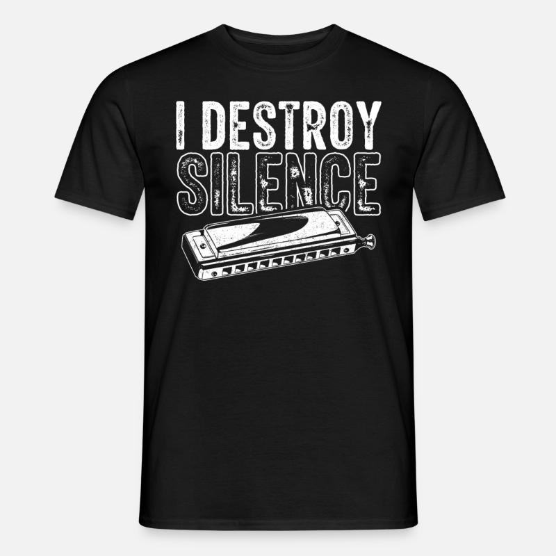 Harmonica player, Unny harmonica - Men’s T-shirt - black