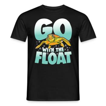 Go With The Float für Schildkrötenliebhaber - Männer T-Shirt - Schwarz - Vorne - AI Model Male 178 light (178cm)