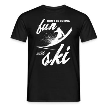 Fun with ski Skiing Winter Sports Slope - Men's T-Shirt - black - Front - AI Model Male 178 light (178cm)