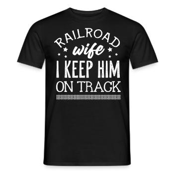 Railway, locomotive - Men's T-Shirt - black - Front - AI Model Male 178 light (178cm)