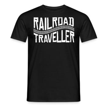 Railway, locomotive - Men's T-Shirt - black - Front - AI Model Male 178 light (178cm)