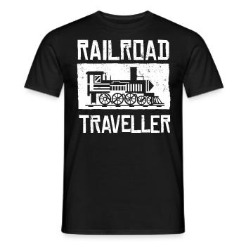 Railway, locomotive - Men's T-Shirt - black - Front - AI Model Male 178 light (178cm)