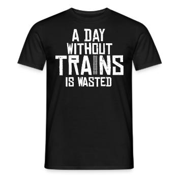 Railway, locomotive - Men's T-Shirt - black - Front - AI Model Male 178 light (178cm)