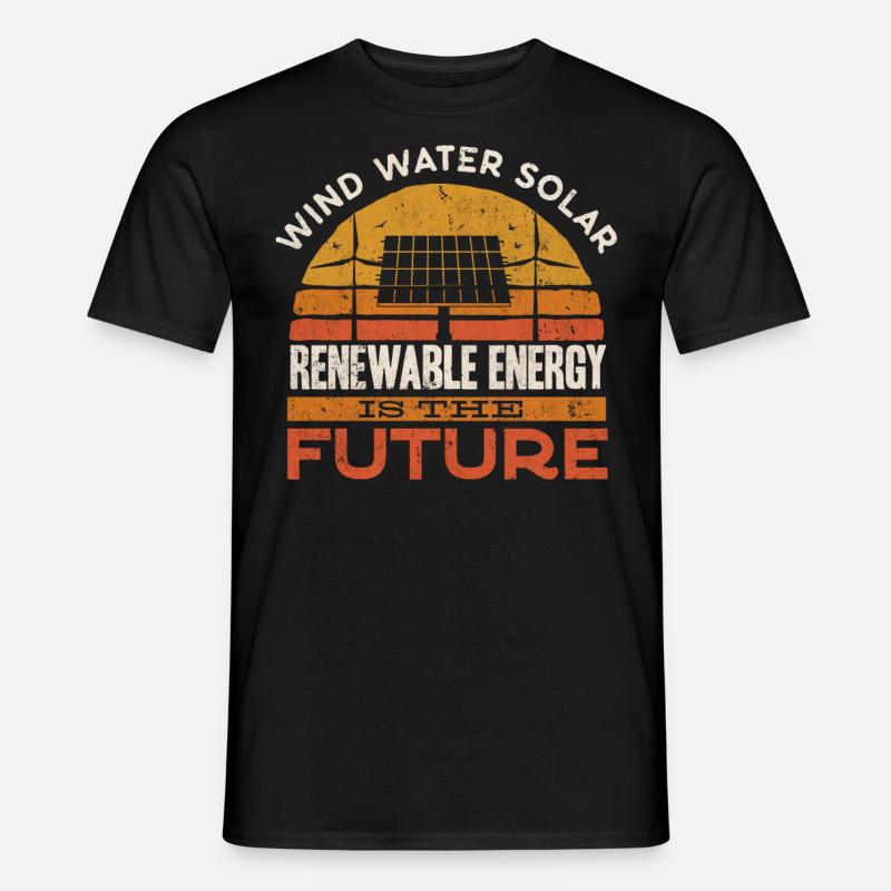 Solarenergie, Erneuerbare Energie - Männer T-Shirt - Schwarz