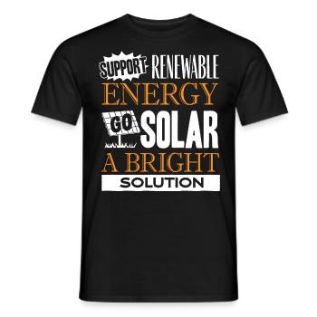 Énergie solaire, Énergie renouvelable - T-shirt homme - noir - Devant - AI Model Male 178 light (178cm)