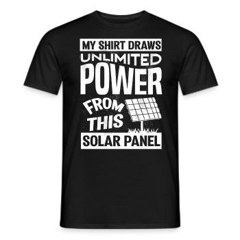 Énergie solaire, Énergie renouvelable - T-shirt homme - noir - Devant - AI Model Male 178 light (178cm)