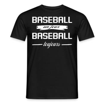 Baseball Un Jour Baseball Toujours Sport Humour - T-shirt homme - noir - Devant - AI Model Male 178 light (178cm)