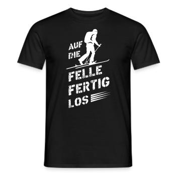 On the skins Ski touring Winter sports - Men's T-Shirt - black - Front - AI Model Male 178 light (178cm)