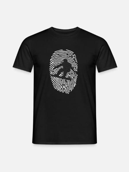 Fingerprint snowboarder Wintersport - Men's T-Shirt - black