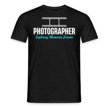 Photographer, Photography - Men's T-Shirt - black - Front - AI Model Male 178 light (178cm)