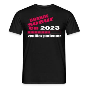 Grande Soeur En 2023 Veuillez Patienter - T-shirt homme - noir - Devant - AI Model Male 178 light (178cm)