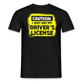 New driving licence - Men's T-Shirt - black - Front - AI Model Male 178 light (178cm)