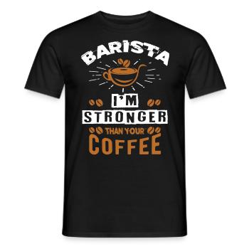 Barista, machine à café - T-shirt homme - noir - Devant - AI Model Male 178 light (178cm)
