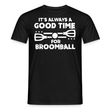 Broom ball - Men's T-Shirt - black - Front - AI Model Male 178 light (178cm)