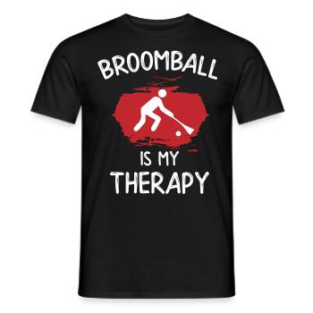 Broom ball - Men's T-Shirt - black - Front - AI Model Male 178 light (178cm)