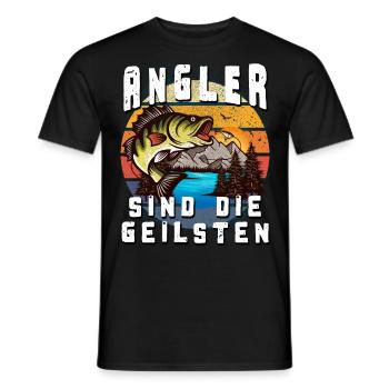 Angler sind die geilsten - Männer T-Shirt - Schwarz - Vorne - AI Model Male 178 light (178cm)