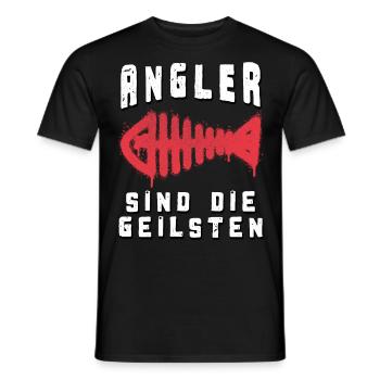 Angler sind die geilsten - Männer T-Shirt - Schwarz - Vorne - AI Model Male 178 light (178cm)