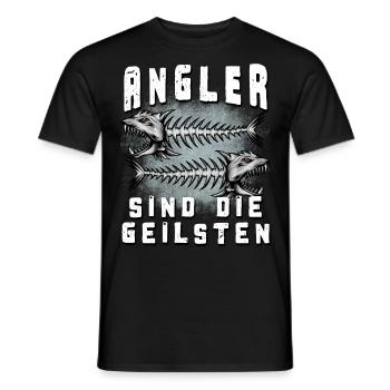 Angler sind die geilsten - Männer T-Shirt - Schwarz - Vorne - AI Model Male 178 light (178cm)