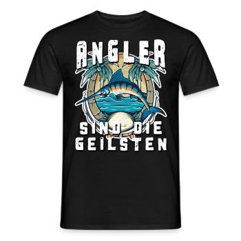 Angler sind die geilsten - Männer T-Shirt - Schwarz - Vorne - AI Model Male 178 light (178cm)