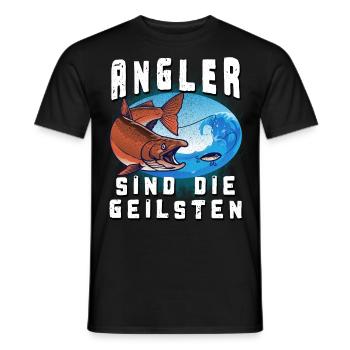 Angler sind die geilsten - Männer T-Shirt - Schwarz - Vorne - AI Model Male 178 light (178cm)