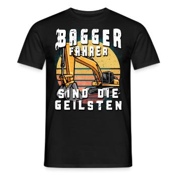 Baggerfahrer sind die geilsten - Männer T-Shirt - Schwarz - Vorne - AI Model Male 178 light (178cm)
