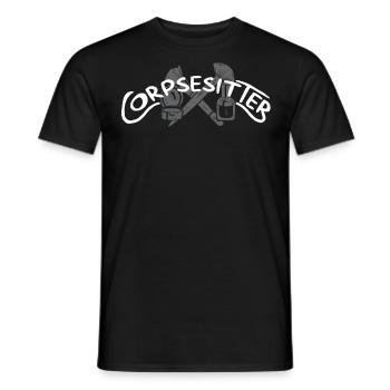 Gardiens de cadavres, pompes funèbres, salons funéraires - T-shirt homme - noir - Devant - AI Model Male 178 light (178cm)