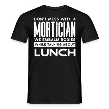 Gardiens de cadavres, pompes funèbres, salons funéraires - T-shirt homme - noir - Devant - AI Model Male 178 light (178cm)