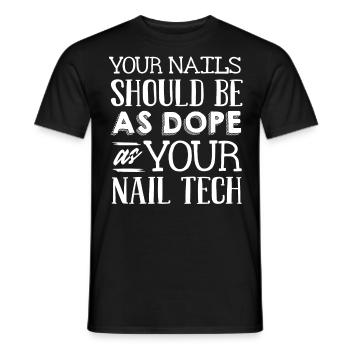 Nagelentechniker, Nagelservice, Nägel, Nagelstalon - Männer T-Shirt - Schwarz - Vorne - AI Model Male 178 light (178cm)