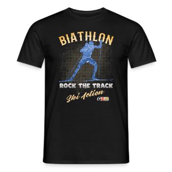 Biathlon Sport Winter Sports Cross-country skiing GER - Men's T-Shirt - black - Front - AI Model Male 178 light (178cm)