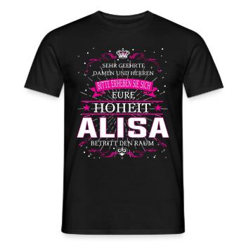 Eure Hoheit Alisa betritt den Raum - Männer T-Shirt - Schwarz - Vorne - AI Model Male 178 light (178cm)