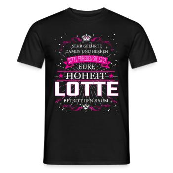 Eure Hoheit Lotte betritt den Raum - Männer T-Shirt - Schwarz - Vorne - AI Model Male 178 light (178cm)