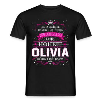 Eure Hoheit Olivia betritt den Raum - Männer T-Shirt - Schwarz - Vorne - AI Model Male 178 light (178cm)