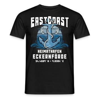 Heimathafen Eckernförde maritimes Ostsee T-Shirt - Männer T-Shirt - Schwarz - Vorne - AI Model Male 178 light (178cm)