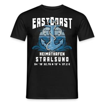 Heimathafen Stralsund maritimes Ostsee T-Shirt - Männer T-Shirt - Schwarz - Vorne - AI Model Male 178 light (178cm)