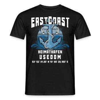 Heimathafen Usedom maritimes Ostsee T-Shirt - Männer T-Shirt - Schwarz - Vorne - AI Model Male 178 light (178cm)