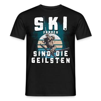 Skifahrer sind die geilsten - Männer T-Shirt - Schwarz - Vorne - AI Model Male 178 light (178cm)