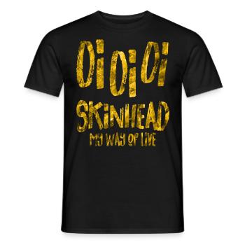 Oi Skinhead, Skinhead Girl, Punk - Men's T-Shirt - black - Front - AI Model Male 178 light (178cm)