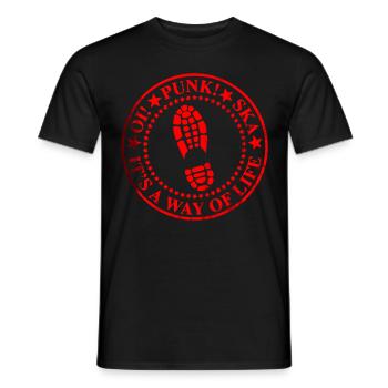 Oi Skinhead, Skinhead Girl, Punk - Men's T-Shirt - black - Front - AI Model Male 178 light (178cm)