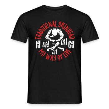 Oi Skinhead, Skinhead Girl, Punk - Männer T-Shirt - Schwarz - Vorne - AI Model Male 178 light (178cm)