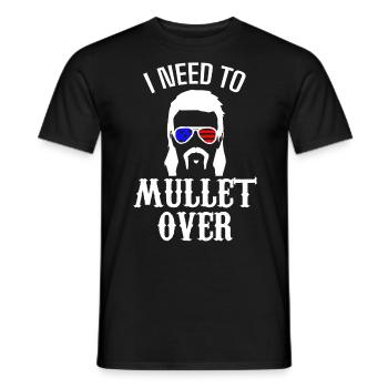 Vokuhila, Vokuhila-Frisur, Frisur, - Männer T-Shirt - Schwarz - Vorne - AI Model Male 178 light (178cm)