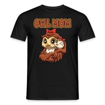 Eulen Mama Muttertag Mom Mutter für eine Mama - Männer T-Shirt - Schwarz - Vorne - AI Model Male 178 light (178cm)