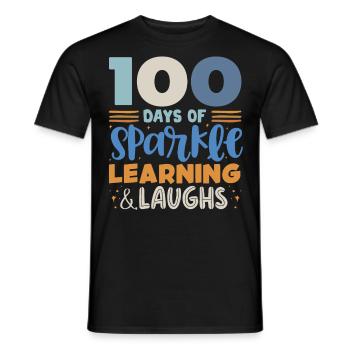 100 Tage Schule, 100 Tage Klüger, Schule - Männer T-Shirt - Schwarz - Vorne - AI Model Male 178 light (178cm)