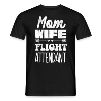 Flugbegleiter, Für Flugbegleiter, Flugbegleiter - Männer T-Shirt - Schwarz - Vorne - AI Model Male 178 light (178cm)