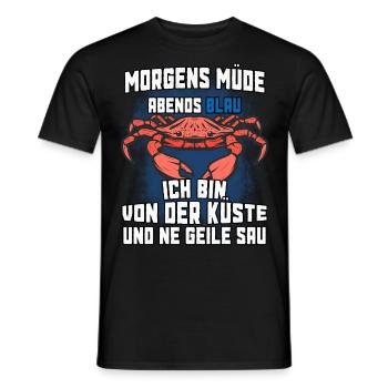 Morgens müde abends Blau ich bin von der Küste - Männer T-Shirt - Schwarz - Vorne - AI Model Male 178 light (178cm)