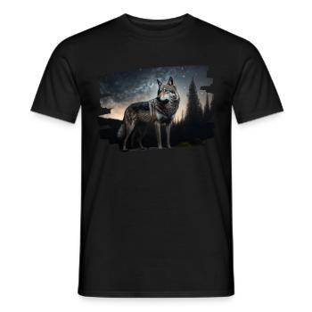 Realist Wolf - Men's T-Shirt - black - Front - AI Model Male 178 light (178cm)